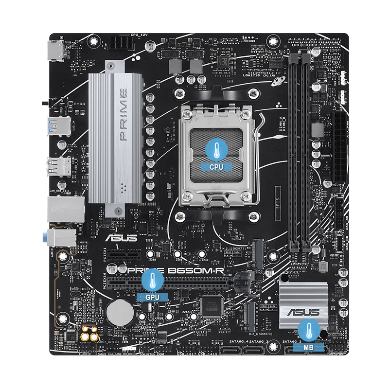Základná doska Asus PRIME B650M-R Asus PRIME B650M-R AMD AM5 si zakladá na účinnom chladení