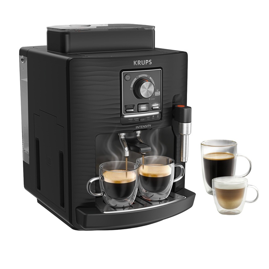 Automatický kávovar Krups EA5008E0 Intensity Up Black, čierna farba.