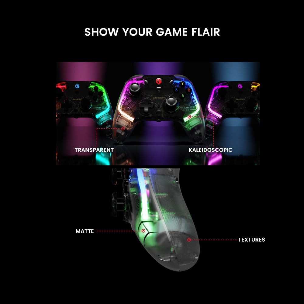 Gamepad GameSir T4 Kaleid RGB čierny/priehľadný GameSir T4 Pre Wireless