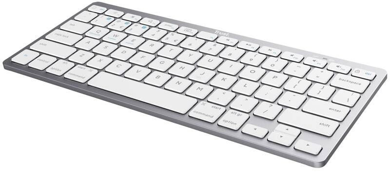 Klávesnica Trust Basics Wireless Bluetooth, CZ/SK layout strieborná/biela Trust Basics Wireless Bluetooth SK/SK