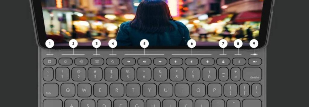 Puzdro s klávesnicou na tablet Logitech Slim folio na Apple iPad 10.9" sivé