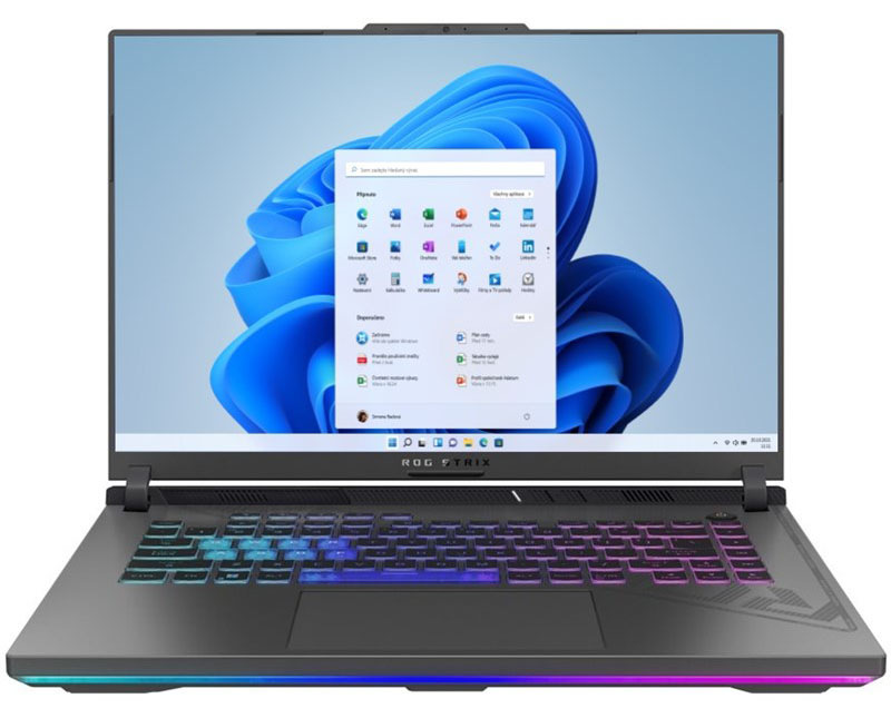 Notebook Asus ROG Strix G16 (G615) v šedej farbe.