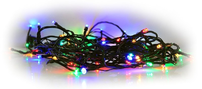 Vianočné osvetlenie Solight reťaz, 200 LED, 20m, prívod 5m, 8 funkcií, časovač, multicolor