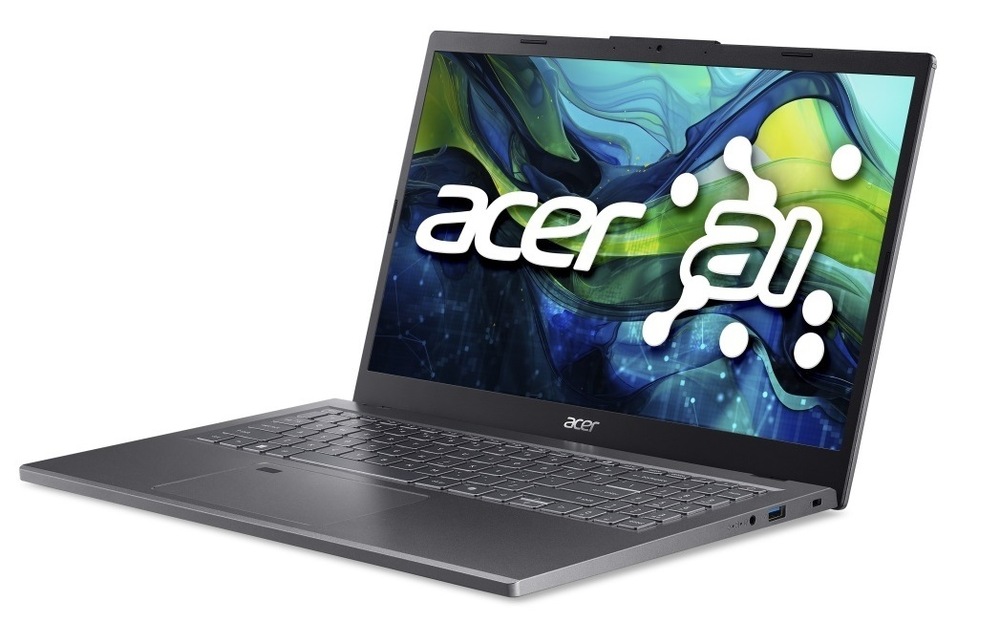 Notebook Acer Aspire 15 (A15-61M-R7QD) sivý Otvorený a zapnutý notebook Acer Aspire 15 (A15-61M-R7QD) otočený doľava
