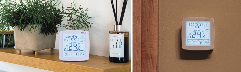 Termostat EMOS GoSmart, podlahový, programovateľný, drôtový, WiFi biely Čistý dizajn termostatu EMOS GoSmart