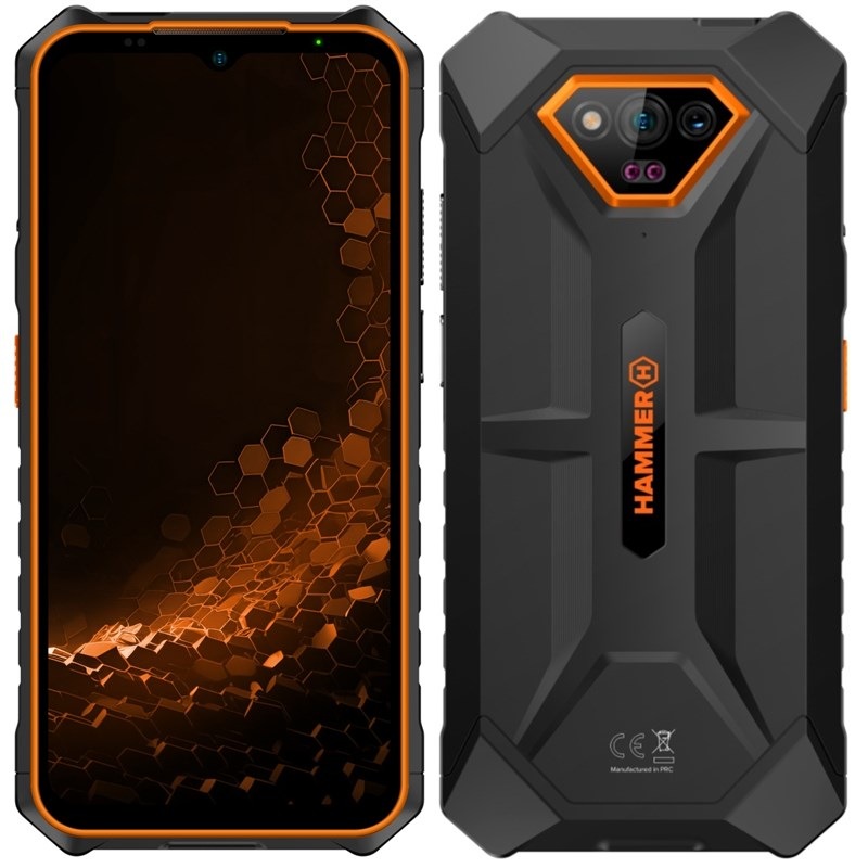 Mobilný telefón myPhone Hammer Iron V čierny/oranžový