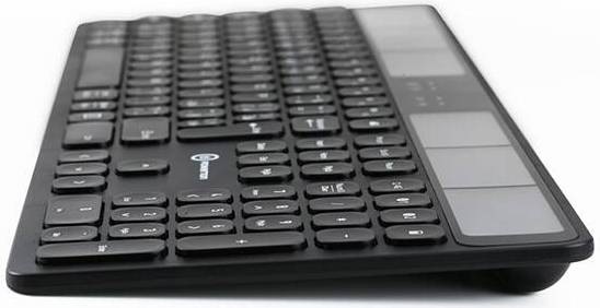 Klávesnica Powerton SolarSlim, solárne nabíjanie, CZ/SK čierna