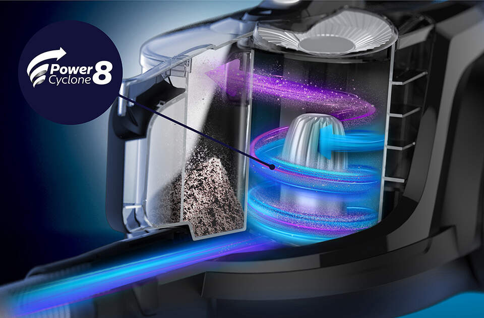 Podlahový vysávač Philips 7000 Series FC9747/09 čierny Technológia PowerCyclone8