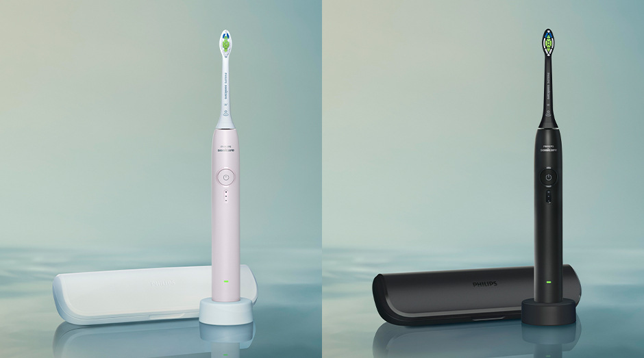 Súprava zubných kefiek Philips Sonicare 3100 HX4072/42 čierna/ružová Kefky Philips Sonicare 3100 s úložným puzdrom