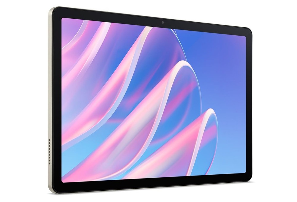 Tablet Acer Iconia A11 (A11-21MN-A2K0) 4 GB / 128 GB strieborný Zapnutý dotykový tablet Acer Iconia A11 (A11-21MN-A2K0) otočený doprava