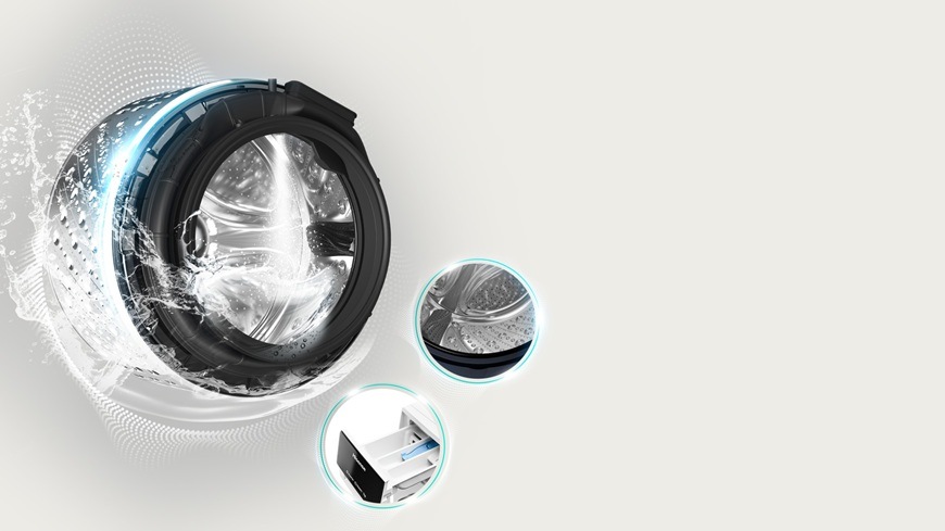 Hisense WF3S9045BW3, biela, táto práčka disponuje antibakteriálnym materiálom gumového tesnenia