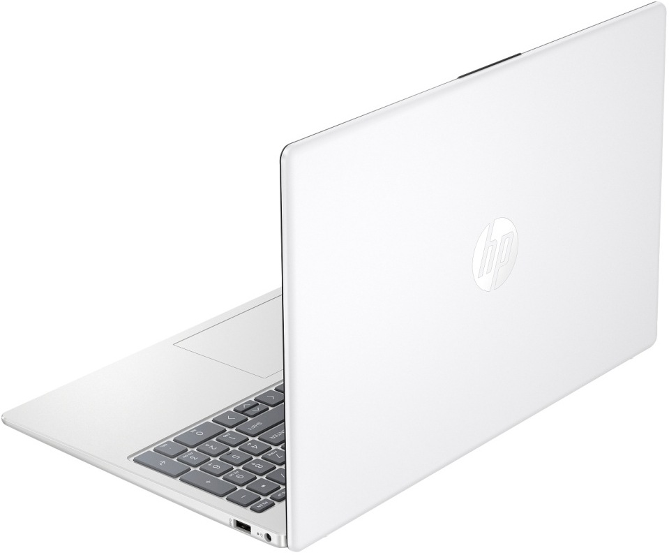 Notebook HP 15-fd0684nc + Game Pass predplatné na 3 mesiace strieborný/biely Detail elegantnej zadnej strany laptopu HP 15-fd0684nc