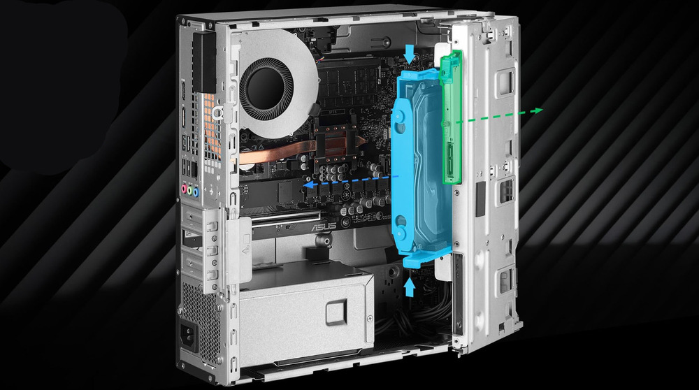 Stolný počítač Asus ExpertCenter P500 SFF čierny Beznástrojový prístup uľahčí rýchlu údržbu aj upgrade komponentov bez zbytočnej námahy