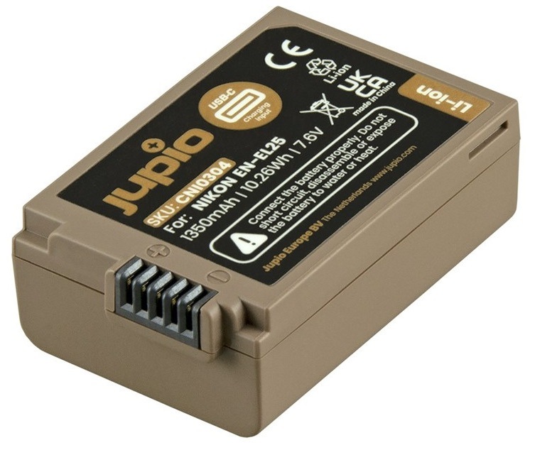 Batéria Jupio pre fotoaparáty Nikon s kapacitou 1 350 mAh, USB-C kábel