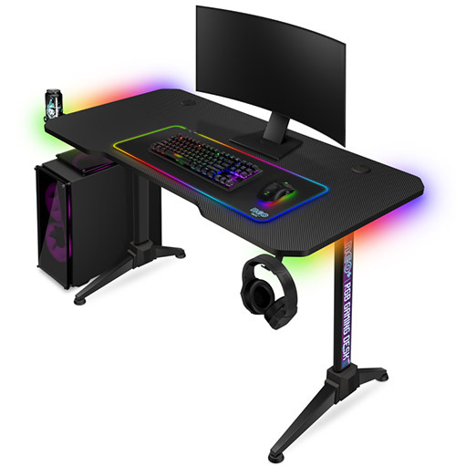Herný stôl Connect IT NEO+ s RGB podsvietením čierny Connect IT NEO - černý/červený