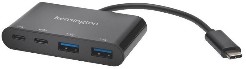 USB Hub KENSINGTON USB-C/2x USB-C, 2x USB 3.0 čierny