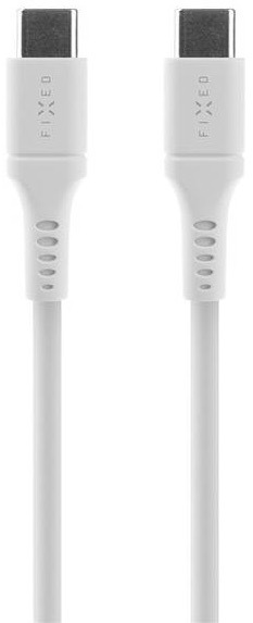 Kábel FIXED Liquid silicone USB-C/USB-C s podporou PD, 60W, 0,5m biely