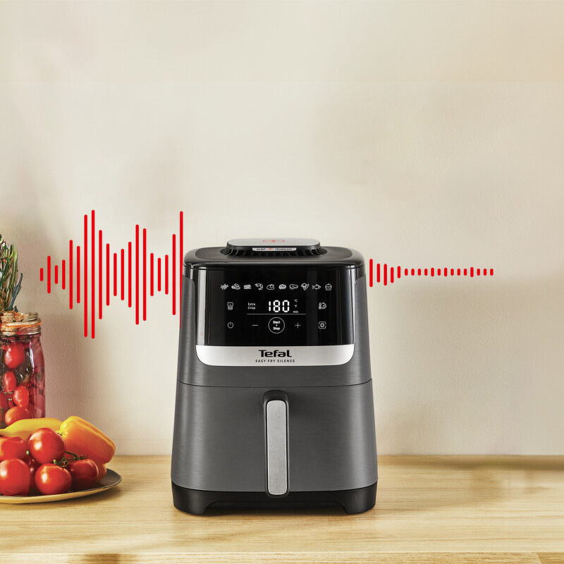 Fritéza teplovzdušná Tefal EY551HE0 Easy Fry Silence XL 5 l sivá Fritéza teplovzdušná Tefal EY551HE0 Easy Fry Silence XL 5 l sivá