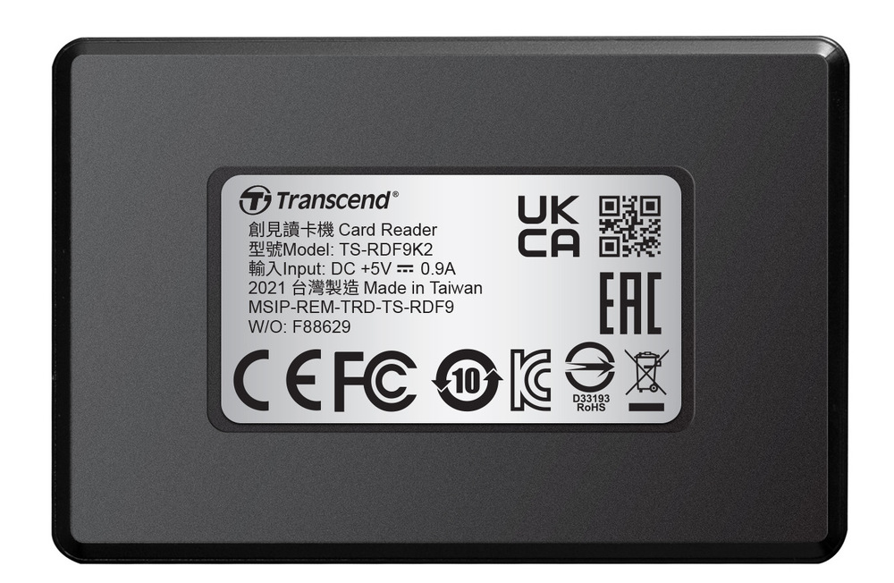 Čítačka pamäťových kariet Transcend RDF9, USB-A/SDHC, SDXC, microSDHC, microSDXC, CompactFlash čierna