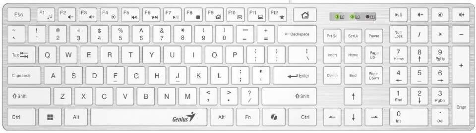 Klávesnica Genius Slimstar 126 biela Klávesnica Genius Slimstar 126 biela