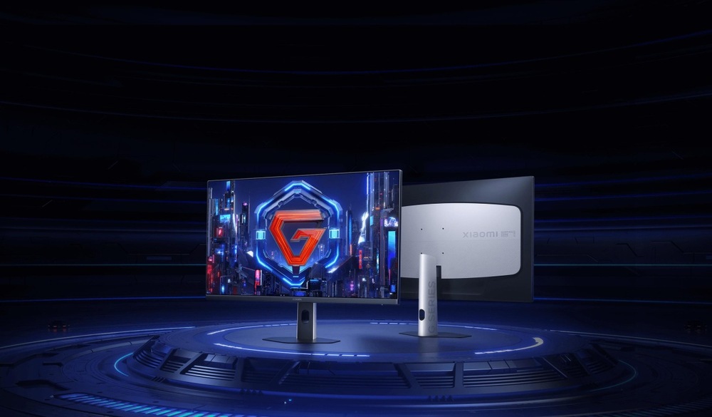 Herný monitor Xiaomi Gaming G27Qi čierny/biely Herný monitor Xiaomi Gaming G27Qi 27" spredu a zozadu