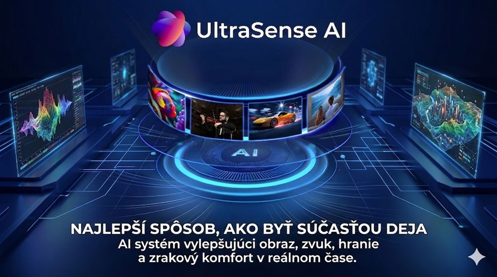 futuristická miestnosť, v ktorej sú televízne obrazovky s rôznymi štatistikami