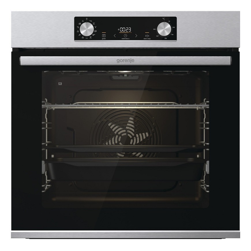Rúra Gorenje Essential BPS6737E14X čierna/nerez Vstavaná rúra Gorenje BPS6737E14X, nerezová, tlmené otváranie aj zatváranie dvierok