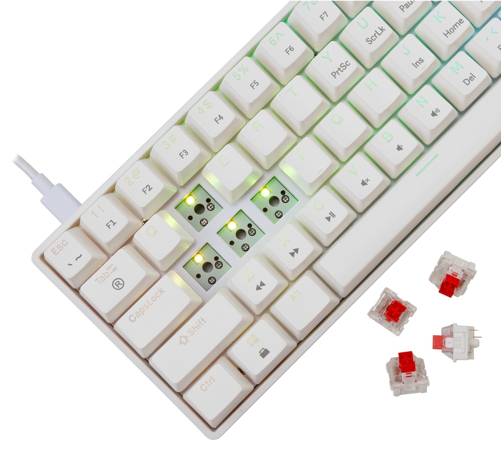 Klávesnica White Shark SHINOBI 2, US layout, Red Switch biela Klávesnica White Shark SHINOBI 2, US layout, Red Switch biela
