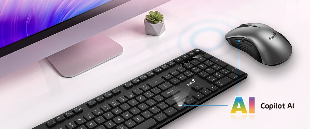 Klávesnica s myšou Genius KM-8216S, bezdrôtový set 2,4 GHz, copilot, USB, CZ+SK layout čierna Genius KM-8216S (31340018403)