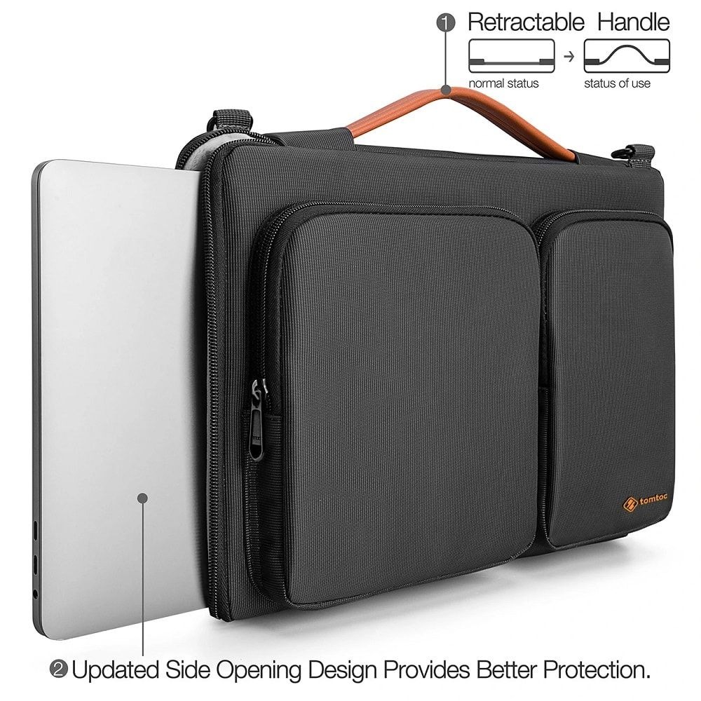 Brašna na notebook tomtoc Messenger – 16" MacBook Pro 2019/15,3" MacBook Air čierna