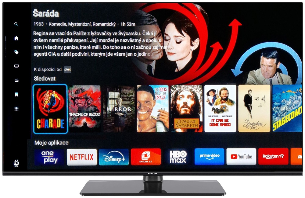 Televízor Finlux 32FFI5762 Televízia Finlux 32FFI5762, na obrazovke je domovská stránka OS TiVo
