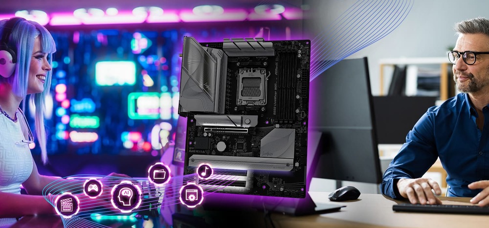Základná doska ASRock B850 LiveMixer WiFi Dvojité PCIe x4 sloty prináša rýchlu odozvu pre pripojené komponenty