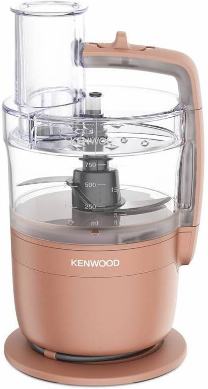 Kuchynský robot Kenwood MultiPro Go FDP23.140.RD v ružovom prevedení s priehľadnou nádobou a nerezovou sekacou čepeľou