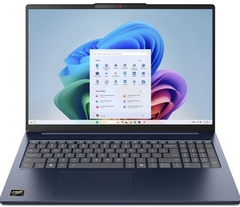 Modrý notebook Lenovo IdeaPad Slim 5 16AKP10 s 16″ displejom a numerickou klávesnicou