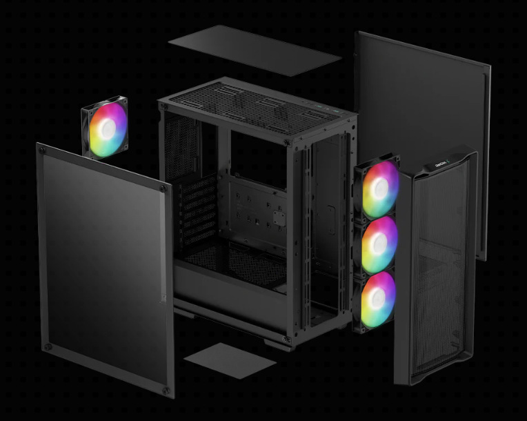 Case DeepCool CC560 MESH V2 biela DeepCool CC560 MESH V2 má štyri predinštalované ARGB ventilátory