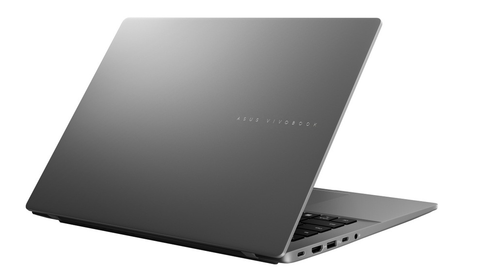 Notebook Asus Vivobook S14 sivý Pootvorený notebook ASUS Vivobook S 14 zozadu