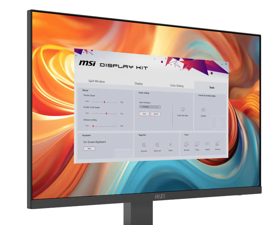 MSI Pro MP272 E14C umožňuje všetko doladiť prostredníctvom nástroja Display Kit