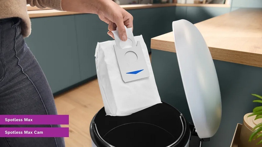 Vrecká Bosch Spotless BHZRDB (3 ks) Vyhadzovanie antibakteriálneho vrecka Bosch BHZRDBAB do odpadkového koša