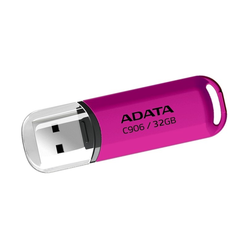 Flash disk USB ADATA Classic v ružovej farbe.
