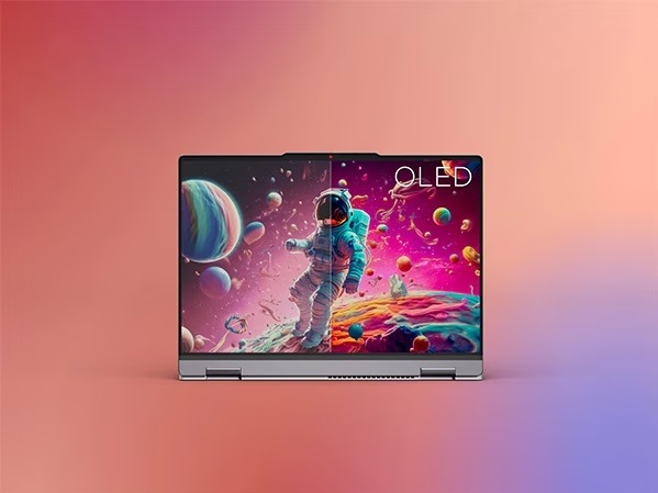 Notebook Lenovo IdeaPad 5 2-in-1 14AHP11 modrý Pestrofarebná ilustrácia astronauta na laptope Lenovo IdeaPad 5 s kvalitným IPS displejom