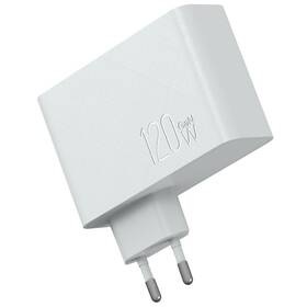 Nabíjačka do siete WG GaN, 1xUSB, 2xUSB-C, 120W (10948) biela