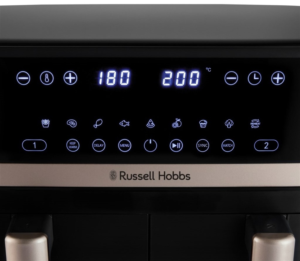 Fritéza teplovzdušná RUSSELL HOBBS Satisfry Air 27680-56 Dual Basket, 9 l čierna Fritéza teplovzdušná RUSSELL HOBBS Satisfry Air 27680-56 Dual Basket, 9 l čierna