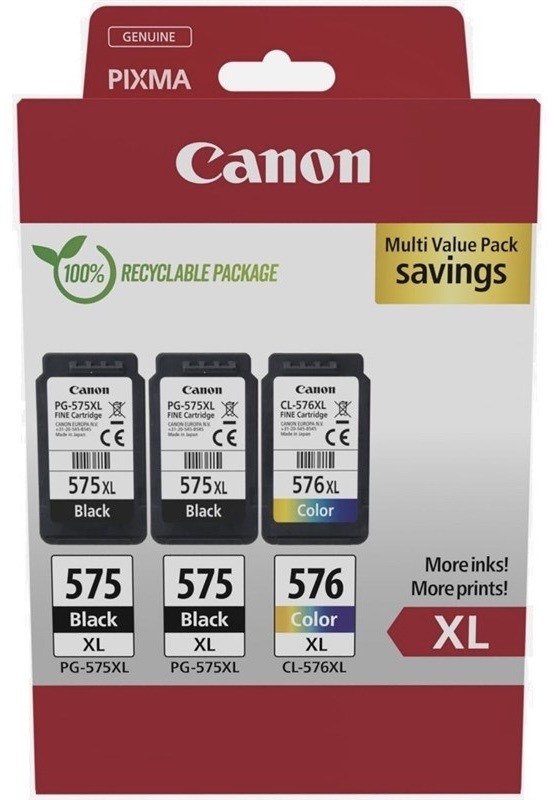Cartridge Canon 2x PG-575XL / CL-576XL Multipack ­ 2x Black 15ml +1x Color 12,6ml čierna