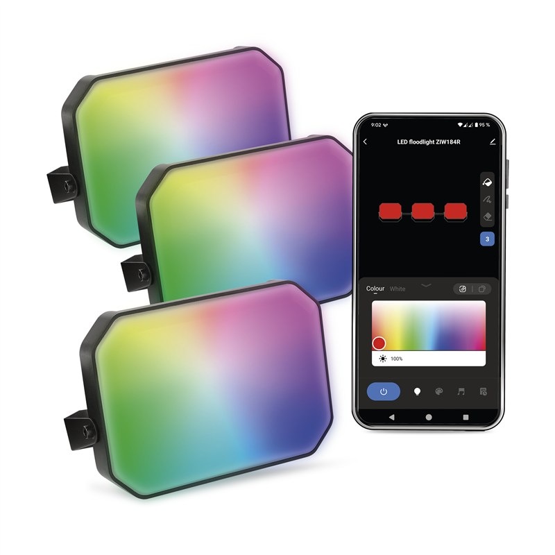 Reflektor EMOS GoSmart, 14 W, Štart sada RGB (3 ks) - čierny