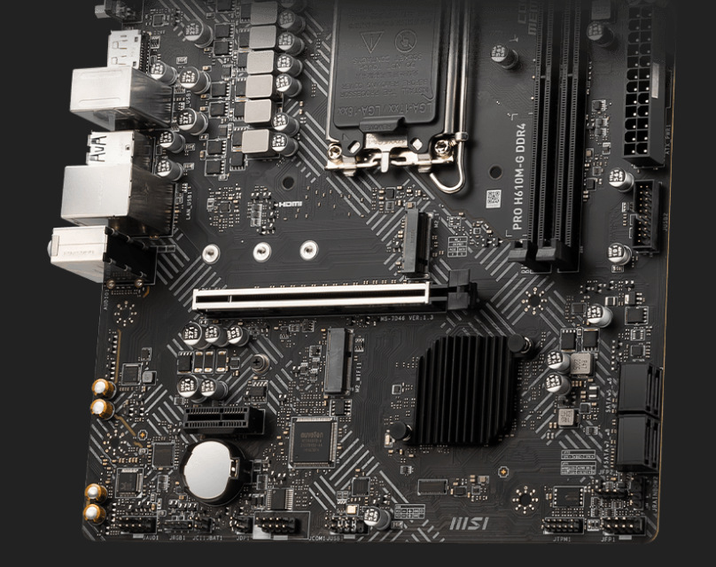 Základná doska MSI PRO H610M-G MSI PRE H610M-G podporuje technológiu PCIe 4.0″ width=