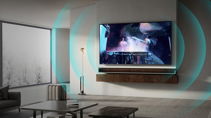 Televízor Hisense 75E8Q Televízia Hisense 75E8Q, vstavaný subwoofer