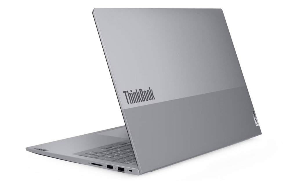 Otvorený notebook Lenovo ThinkBook 16 G9 zozadu