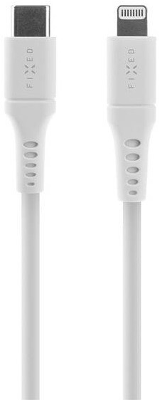 Kábel FIXED Liquid silicone USB-C/Lightning s podporou PD, MFi, 0,5m biely