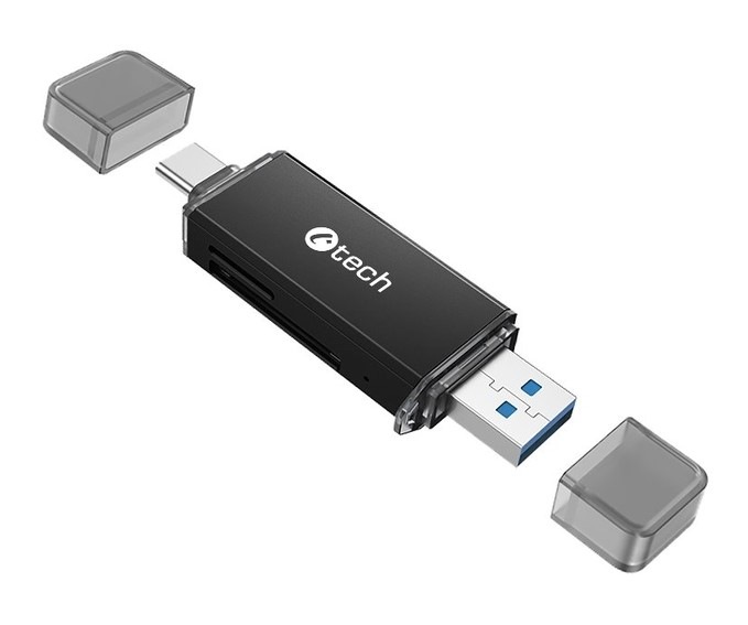 Čítačka pamäťových kariet C-Tech UCR-02-AL, USB 3.0/USB-C, SD/micro SD