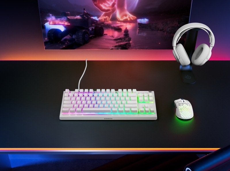 Klávesnica SteelSeries Apex 3 TKL US biela